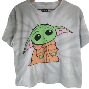 Star Wars|Baby Yoda Tie Dye Crop Graphic Top